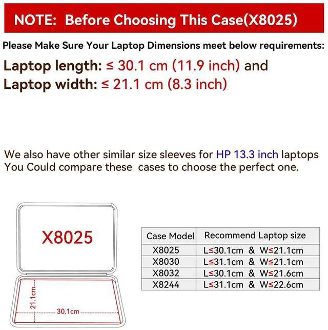 Alt view image 2 of 5 - Smatree Hard EVA Protective Sleeve Case Compatible for 13.3 inch HP Pavilion Aero 13-bg0087nr/13z-bg000 Laptop Notebook Bag (X8025)