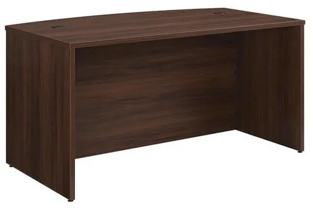 Alt view image 4 of 5 - OfficeWorks by Sauder Affirm 60'' Bow Front Desk Shell, L: 34.25'' x W: 59.06'' x H: 29.29'', Noble Elm