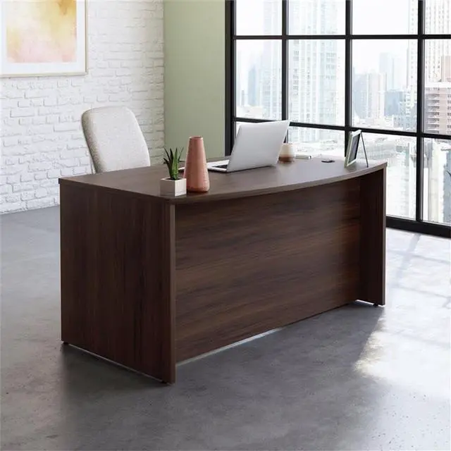 Alt view image 5 of 5 - OfficeWorks by Sauder Affirm 60'' Bow Front Desk Shell, L: 34.25'' x W: 59.06'' x H: 29.29'', Noble Elm
