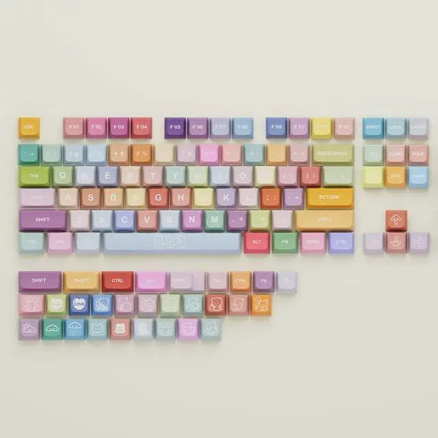 Alt view image 2 of 5 - ILYCHEEGAMI PBT Material XDA Candy keycap Set 5-Side Dye Sublimation Universal Mechanical Keyboard keycaps Compatible with Cherry MX switches,Gateron,Kailh TTC JWK and Clones-Gummy Bear