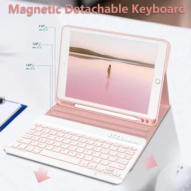 Alt view image 3 of 5 - FUWANG Compatible with iPad 9th Generation Keyboard Case 10.2"(2021)/8th Gen/7th Gen Bundle with Stylus Pen for iPad 9th&10th Generation