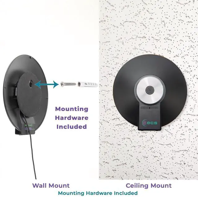Alt view image 3 of 5 - ECS WordForum 3.5mm TRS 360° Omnidirectional Stereo Conference Microphone for PC - with Daisy Chain Option, Condenser Mic for Teleconferencing - 1 Pack