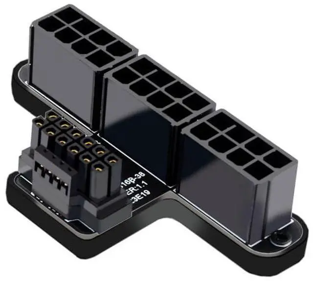 Alt view image 2 of 5 - CY Adapter 12VHPWR ATX3.0 PCI-E 5.0 Power Modular to Three ATX 8P Adapter for 4080 5090TI 16Pin 12+4P Graphics Card (Up Angled 90 Degree)