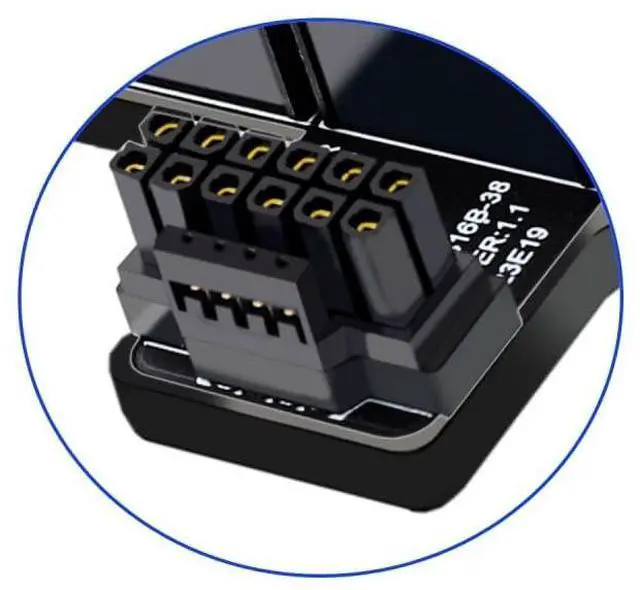 Alt view image 3 of 5 - CY Adapter 12VHPWR ATX3.0 PCI-E 5.0 Power Modular to Three ATX 8P Adapter for 4080 5090TI 16Pin 12+4P Graphics Card (Up Angled 90 Degree)