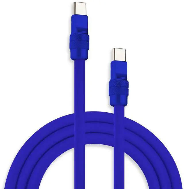 Main image of chubbycable Chubby 2.0 Fast Charging Cable Durable Soft Silicone USB C Cable 240W Extra Thick Phone Charger Cord Data Transfer Cord, Dark Blue+Dark Blue, Type-C to Type-C, 19.6 FT