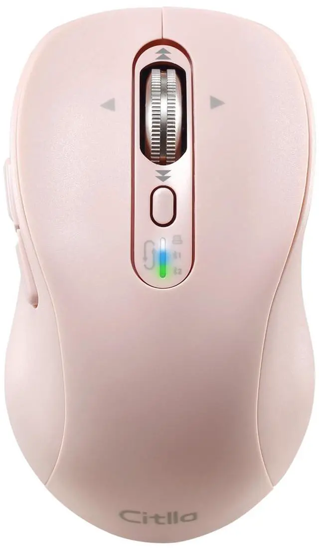 Main image of CITLLA Wireless Bluetooth Mouse, Multi-Device,Portable Rechargeable, 4-Way Scroll,4 Level DPI,2.4G USB-A Receiver and Two Bluetooth, Silent Click for MacBook Air/Pro, iPad, Laptop, Computer, PC(Pink)