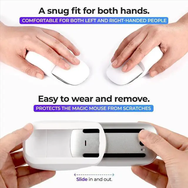 Alt view image 5 of 5 - Ascrono Mouse Grip - Perfect Accessory for Apple Magic Mouse 2 - Ergonomic Grip, Enhanced Comfort, Optimal Control, and Added Protection in White