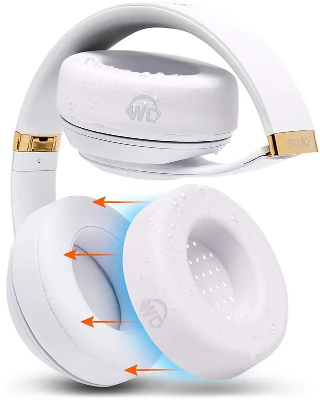 Main image of WC SweatZ Studio - Patented Earpad Covers for Beats Studio 3 (A1914) & Beats Studio 2 (B0500 /B0501), Made by Wicked Cushions | Sweatproof & Easily Washable | White