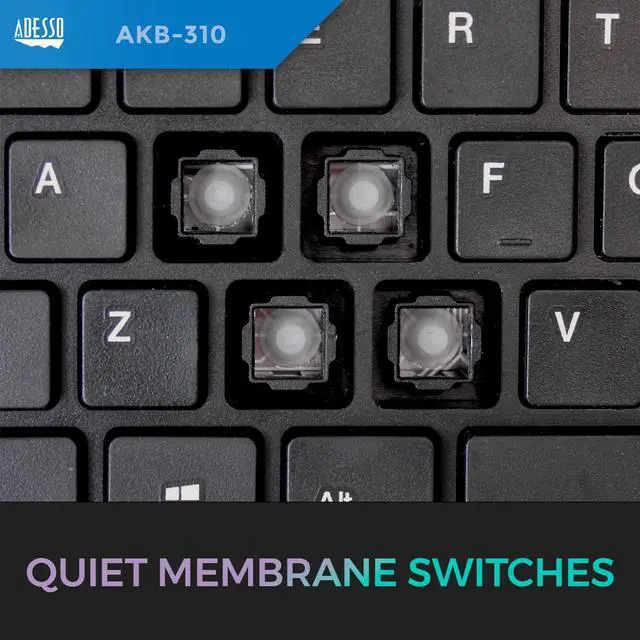 Alt view image 4 of 5 - ADESSO AKB-310UB - Wired USB Mini Trackball USB Keyboard, 87-Key US Layout, Black