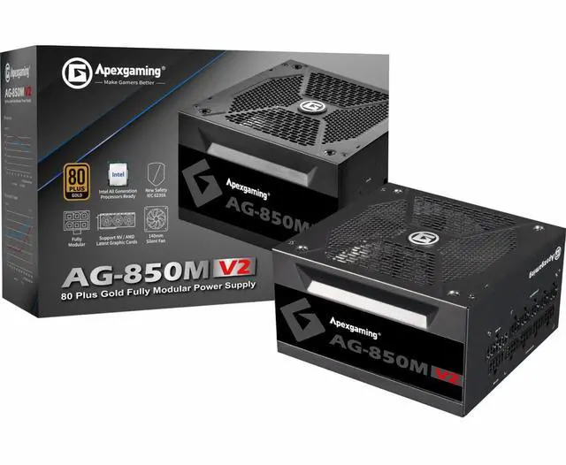 Main image of New 2023 ApexGaming Intel V2-Compliant 850W 80+ Gold Full Modular Gaming PSU ; Fully Optimized for Intel i9/i7/i5 Gen 11/10 CPU ; Support Latest nVidia/AMD GPU