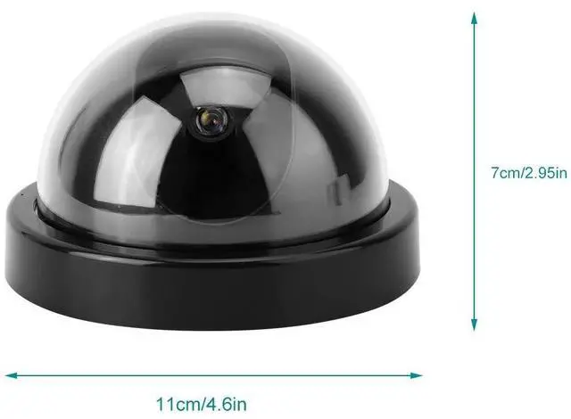Alt view image 3 of 5 - Simulated Security Camera Fake,Outdoor Camera Dummy Security Cameras Fake D,Surveillance Cameras 4Pcs Dome Simulation Camera CCTV Dummy Fake Security Camera with Flashing Led Light(White)(Black)