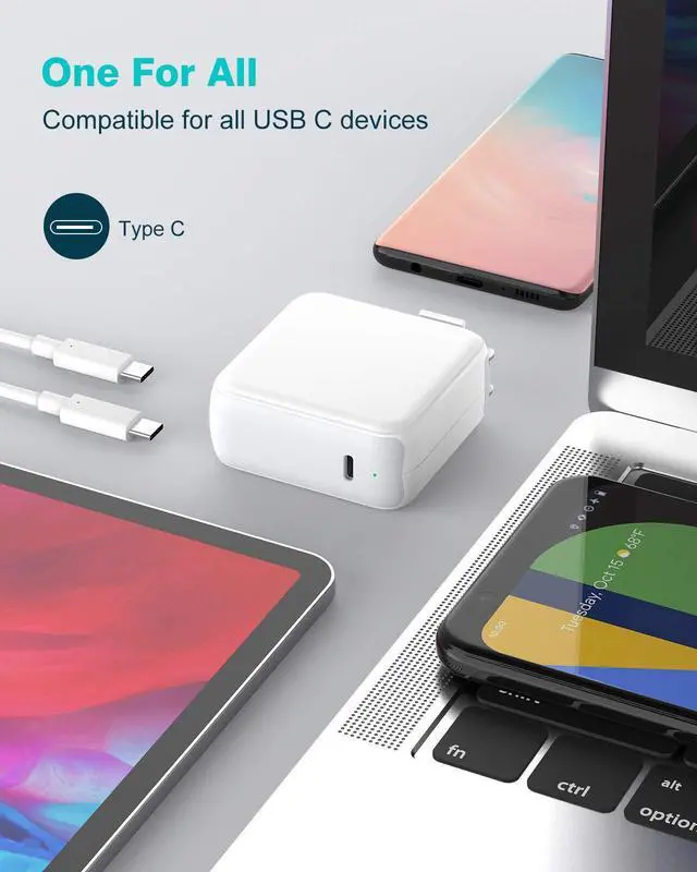 Alt view image 5 of 5 - Charger for MacBook Air MacBook Pro 13 14 15 16 inch 2025 2024 2023 2022 2021 2020, M1 M2 M3 M4 Laptop 70W USB C Power Adapter, iPad, LED, 6.6FT USB-C Cable, Charging as Fast as Original Quality