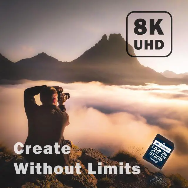 Alt view image 4 of 5 - LinkMore XV29 512GB SDXC UHS-II Card UHS-II SD Crd, C10, U3, V90, SD Card for Digital Camera, Drone Support 4K 8K Video, Camera Memory Cards up to 250MB/s Read Speed, 220MB/s Write Speed