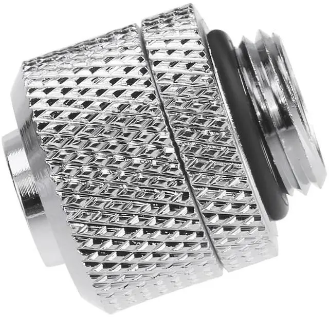 Alt view image 5 of 5 - dracaena.io 6 Pack G1/4" Thread to 3/8" ID, 1/2" OD Compression Fitting for Soft Tubing, Soft Tube Connectors for Computer Water Cooling System, Silver