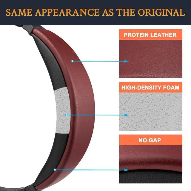 Alt view image 5 of 5 - SOULWIT Replacement Headband Pad Kit for Bose QuietComfort 15(QC15)/QuietComfort 2(QC 2) Headphones, Easy DIY Installation - Burgundy