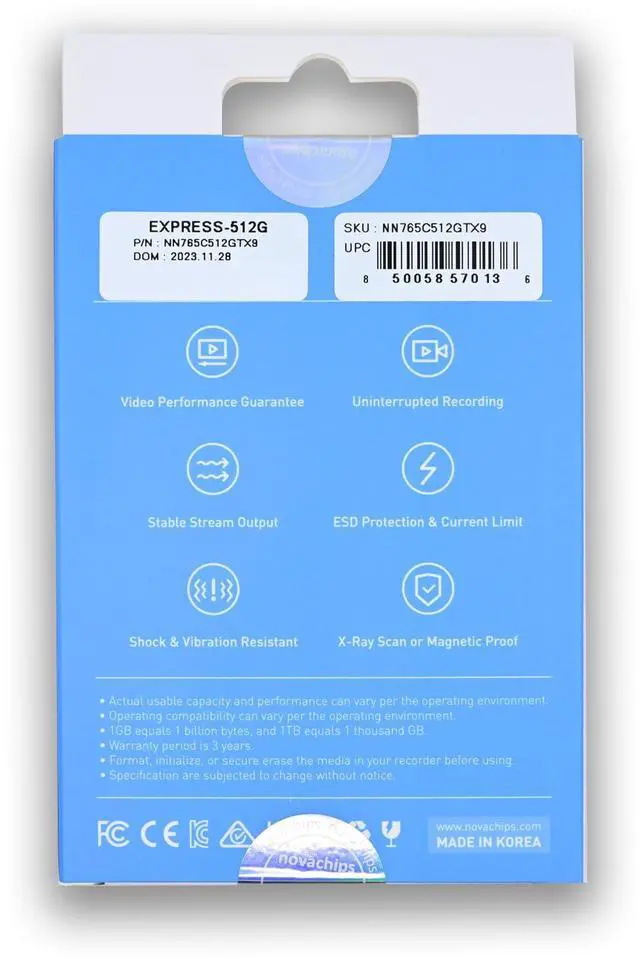 Alt view image 5 of 5 - Novachips 512GB Express CFexpress Type B Memory Card - up to 8K RAW - Nikon Z6/Z8/Z9, Canon EOS-R3/R5/R5C, Other Cameras (NN765C512GTX9)
