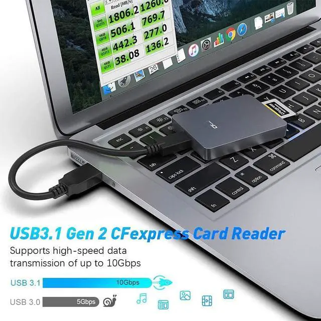 Alt view image 2 of 5 - CFexpress Type A Card Reader (10Gbps) Portable Aluminum CFexpress Card Reader Support USB3.1 Gen2,Thunderbolt 3 Port Connection CF Express Type A Adapter Compatible with Windows/Mac OS/Linux