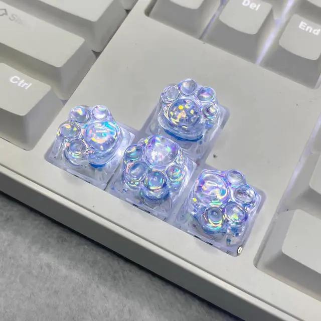 Alt view image 3 of 5 - Cat Claw Transparent Backlight Resin ESC Keycap Replacement for Cherry MX Switch Mechanical Keyboard DIY Decoration (4 Pack)