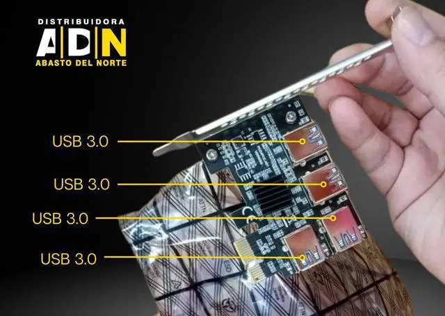 Alt view image 3 of 4 - [ABASTO] Pcie 4 in 1 USB 3.0 Splitter Riser Card, Gold Crypto Mining, 1 to 4 Adapter gpu Riser Card, Bitcoin Miner