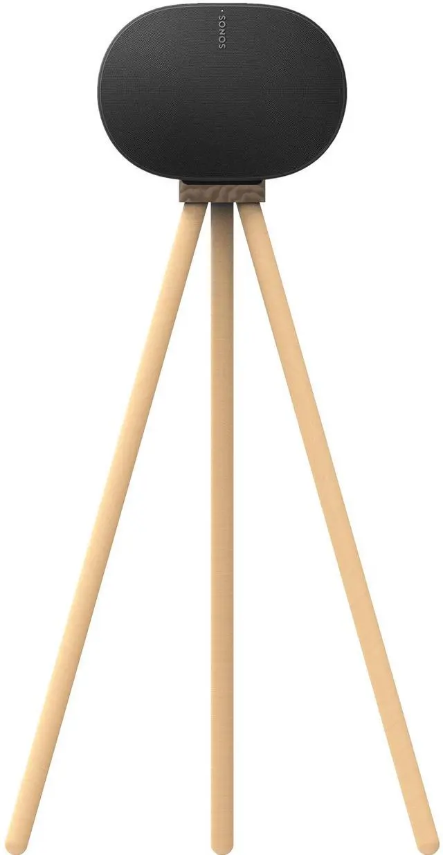 Main image of HOOKMEMO Black Walnut Wood Stand Compatible with Sonos Era 300 can be Raised Era 300 Speaker to 40.1 inches, (Walnut+Beech+33inch high+Cable Channel)