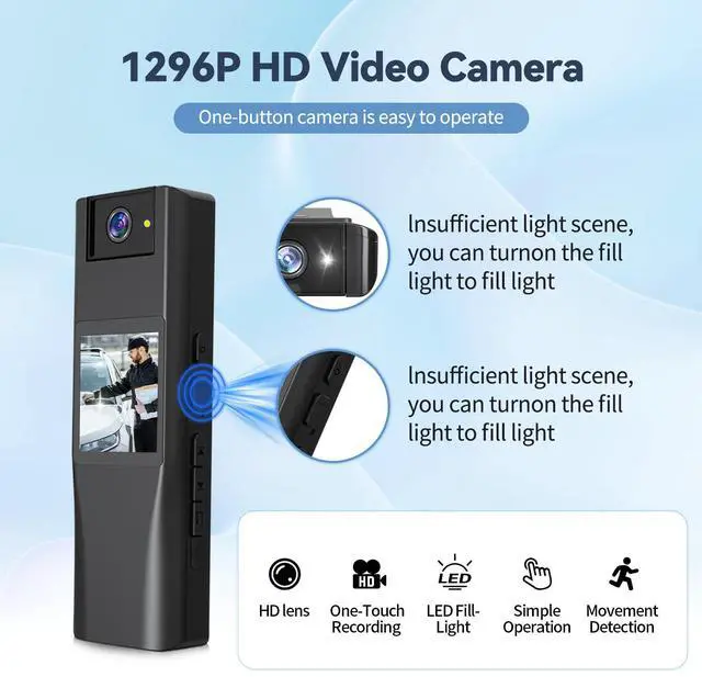 Alt view image 2 of 5 - SYDYAM Mini Body Worn Camera 2K/1440P HD, 32GB Small Body Camera 7H Recording, Premium Portable Body Cam with Night Vision & Motion Detection Wearable for Office Home Security Guard Pet Record