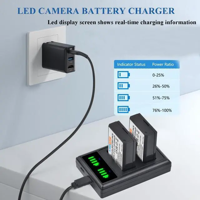 Alt view image 2 of 5 - PowerTrust 3X LP-E10 Battery and Dual USB Charger for Canon 1100D 1200D 1300D Rebel T3 T5 KISS X50 X70 Battery