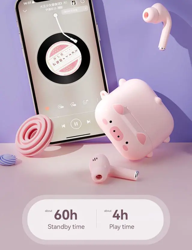 Alt view image 2 of 5 - Ttbesmi Cute Kids True Wireless Earbuds Girls Ear Buds for Kids for School Earphones with Case for iPhone Android Kawaii Headphones Kid Bluetooht Earbuds for Small Ear Canals Women