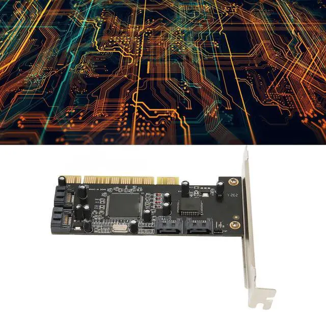 Alt view image 3 of 5 - PCI to 4 Port SATA Card, 4 Channel PCI SATA Card 4 Ports, Simple 1.5Gbps PCI SATA Controller, Stable and SATA Expansion Card for Desktop PC