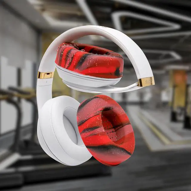 Alt view image 4 of 5 - WC SweatZ Studio - Patented Earpad Covers for Beats Studio 3 (A1914) & Beats Studio 2 (B0500 /B0501), Made by Wicked Cushions | Sweatproof & Easily Washable | Lava