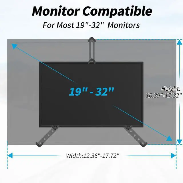 Alt view image 3 of 5 - MOUNTUP Universal VESA Mount Adapter Kit, Non-VESA Monitor Mounting Adapter for 19 to 32 inch Computer Screens, Max Load 17.6lbs VESA Adapter, MU0045