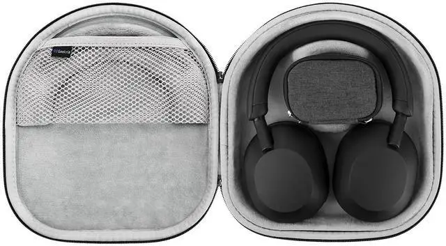 Alt view image 3 of 5 - Geekria Shield Headphones Case Compatible with Sony WH-1000XM5/WH-1000XM4/CH710/CH520, Replacement Hard Shell Travel Carrying Bag with Cable Storage (Dark Grey)
