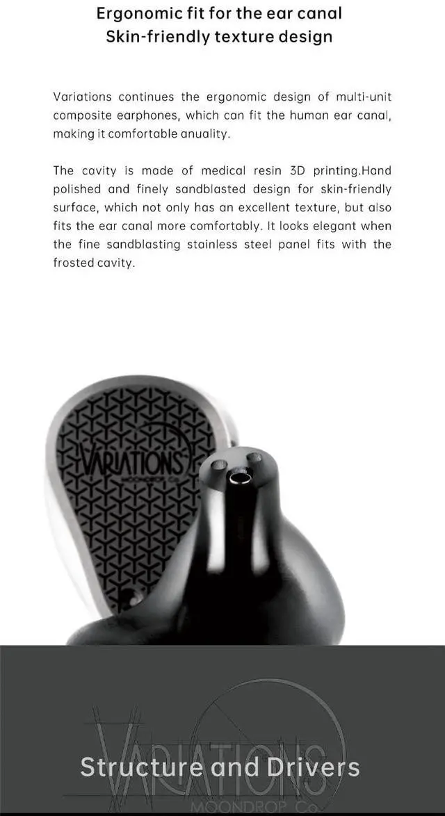 Alt view image 5 of 5 - Moondrop Variations Earphone 1DD+2BA+2EST Tribrid Technology in-Ear Monitor with Interchangeable Cable