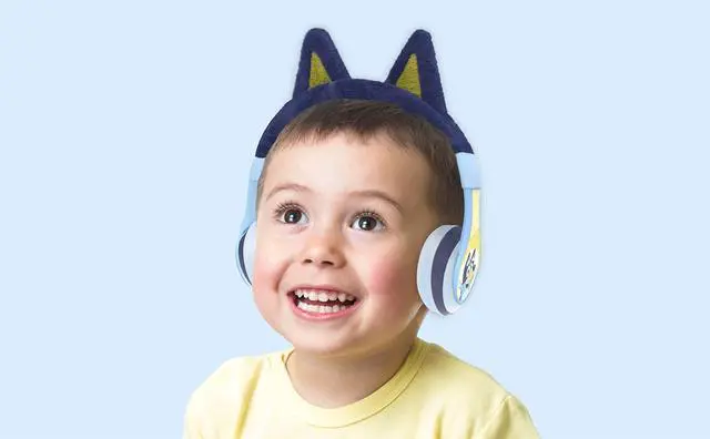 Alt view image 4 of 5 - eKids Bluey Bluetooth Headphones for Kids, Wireless Headphones with Microphone Includes Aux Cord, Volume Reduced Kids Foldable Earphones for School, Home, or Travel