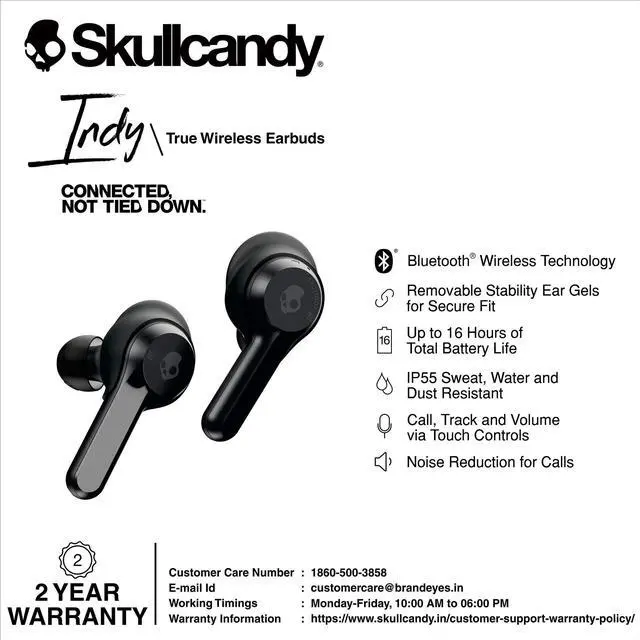 Alt view image 2 of 5 - Skullcandy Indy True Wireless In-Ear Earbuds - Black