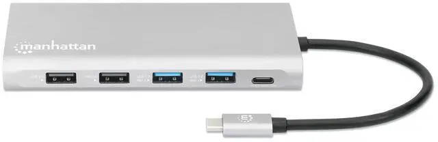 Alt view image 4 of 5 - Manhattan USB-C PD 12-in-1 Docking Station with MST for Three HDMI Monitors