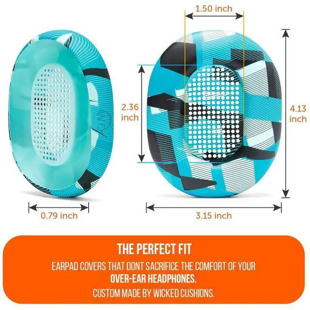 Alt view image 5 of 5 - WC SweatZ XM5 - Patented Earpad Sweat Covers for Sony WH1000XM5 by Wicked Cushions | Full 360 Earpad Protection | Sweatproof & Easily Washable | Cyan Prism