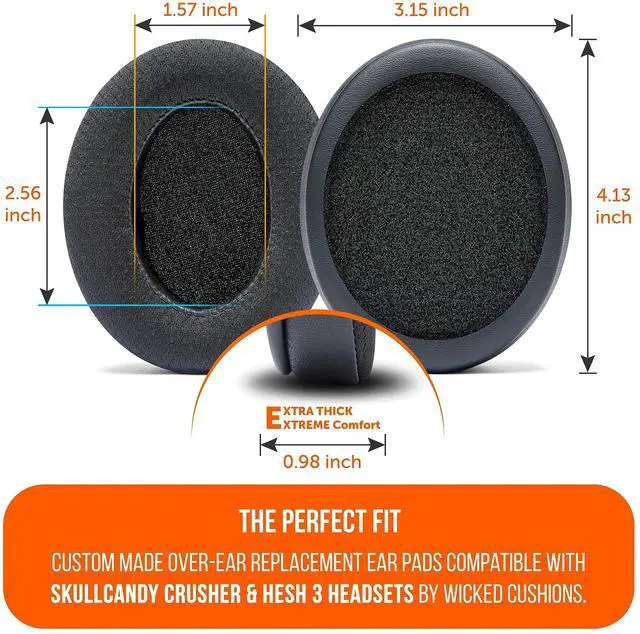 Alt view image 4 of 4 - WC Freeze Crusher - Cooling Gel Earpads Compatible with Skullcandy Crusher, by Wicked Cushions - Fits Skullcandy Crusher & Hesh 3 Headphones, Soft Memory Foam, Cooler for Longer | Black