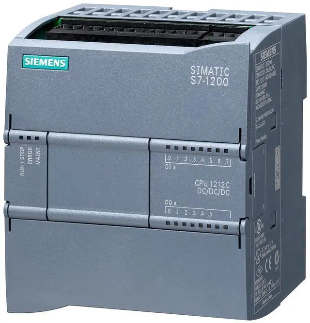 Main image of Siemens 6ES7 212-1AE40-0XB0 SIMATIC S7-1200, CPU 1212C, COMPACT CPU, DC/DC/DC, ONBOARD I/O: 8 DI 24V DC; 6 DO 24 V DC; 2 AI 0-10V DC, POWER SUPPLY: DC 20.4-28.8 V DC, PROGRAM/DATA MEMORY: 75 KB