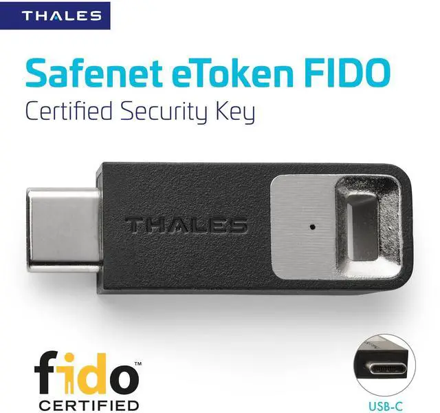Alt view image 2 of 5 - Thales - SafeNet eToken FIDO - FIDO2 Certified Security Key - Passwordless Phishing-Resistant Authentication for Web Apps, Devices & Desktops - USB-C