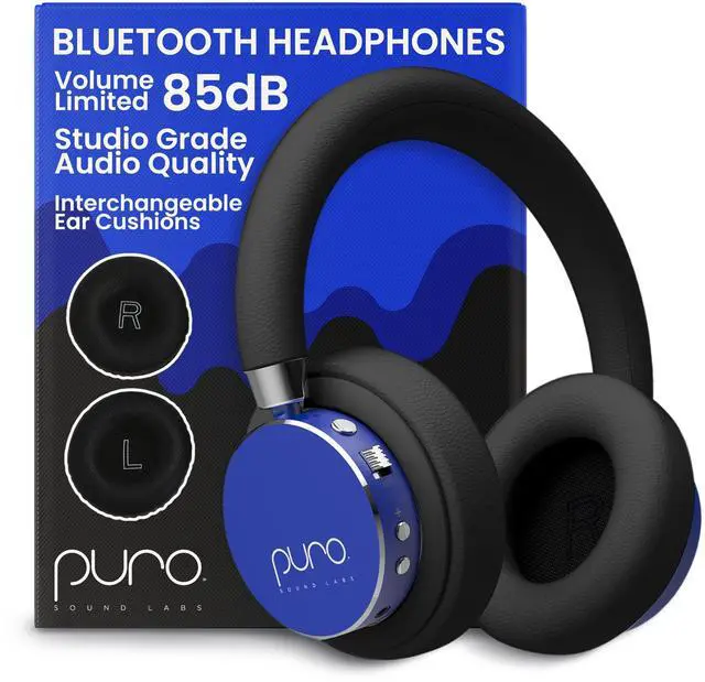 Alt view image 2 of 5 - Puro Sound Labs BT2200 Plus Volume Limited Kids Bluetooth Headphones (Blue)