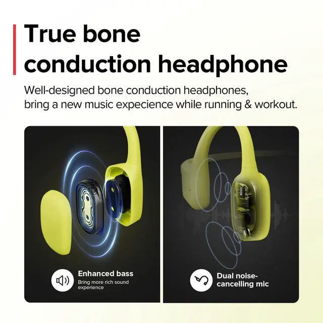 Alt view image 2 of 5 - SUUNTO Sonic Open-Ear Bone Conduction Sports Headphone, Bluetooth Wireless Headset w/Enhanced Bass & Multipoint Connection, 10H Playtime w/Fast Charging, Built-in Dual Mics, Waterproof & Lightweight