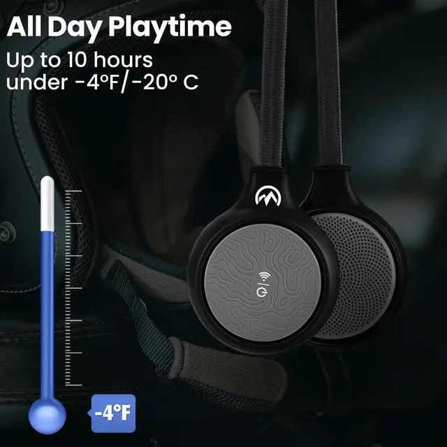 Alt view image 5 of 5 - OutdoorMaster Wireless Bluetooth 5.0 Ski Helmet Drop-in Headphones HD Speaker Chip Compatible with Audio-Ready Helmet with Built-in Mic for Motorcycling Easy Control Buttons IP45 Sweat-Resistance