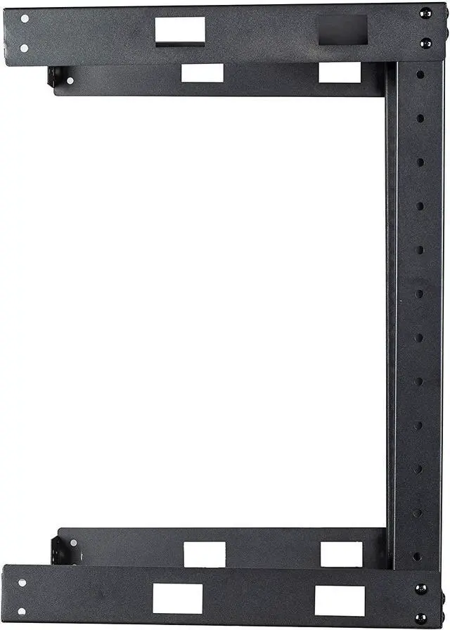 Alt view image 5 of 5 - KENUCO Black 9U Wall Mount Open Frame Steel Network Equipment Rack 17.75 Inch Deep - Black - 9U - W19'' x D17.75'' x H19.25'' (REG-9U)