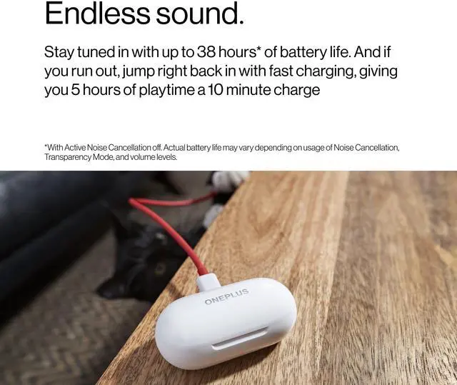 Alt view image 3 of 5 - OnePlus Buds Z2 True Wireless Earbud Headphones-Touch Control with Charging Case,Active Noise Cancellation,IP55 Waterproof Stereo Earphones for Home,Sport, Obsidian Black