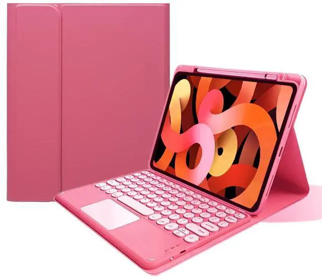 Main image of kaitesi Keyboard Case for iPad Air 11" (M3/M2)/ Air (5th/4th Gen) 10.9"/ Pro 11" (4th/3rd/2nd/1st Generation) Case with Touchpad Detachable Color Keyboard,Dark Pink