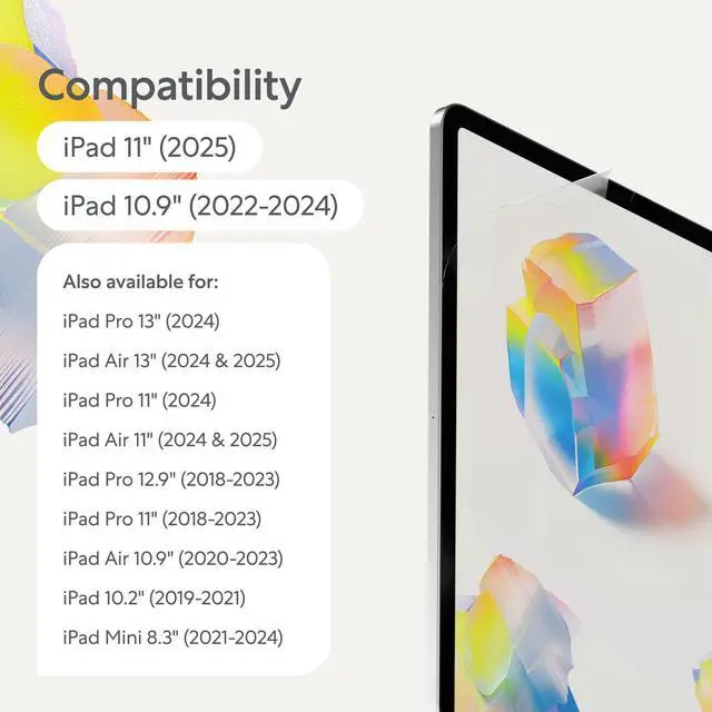 Alt view image 2 of 5 - Paperlike Screen Protector (2x) for iPad (A16) 11" (2025) & iPad 10.9" 10th Generation (2022) for an authentic paper-feel
