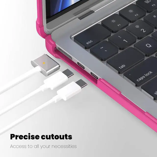 Alt view image 5 of 5 - MEEgoodo for MacBook Air 13.6 inch Case 2025 2024 2022 (A3240/A3113/A2681) with M4/M3 M2, Laptop Hard Shell for MacBook Air 13", Cover with Heavy Duty Rugged Shockproof Kickstand, Pink XK