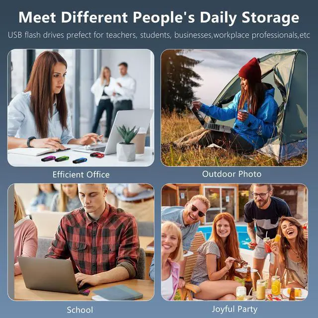 Alt view image 3 of 5 - USB Flash Drives 20 Pack 16GB Flash Drive AGECASH A USB 2.0 Thumb Drive Jump Zip Drive Flashdrive Memory Stick Pendrive for Data Storage & Transfer with 20PCS Lanyard (Multi-Colored, 16GB)