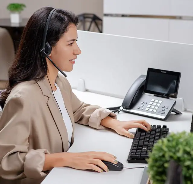 Alt view image 3 of 5 - UH34 USB Headset with Microphone for PC Laptop,Wired Headset,On-Ear Headphones with Noise-Cancelling Microphone UH34 Dual UC