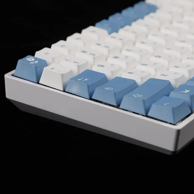 Alt view image 3 of 4 - YMDK 143 Sea Fog Love Letter Cherry Profile Dye Sub Thick PBT 5 Sides Mac Keycaps Set for ANSI 104 87 61 96 75 GMMK NCR80 Mx Keyboard